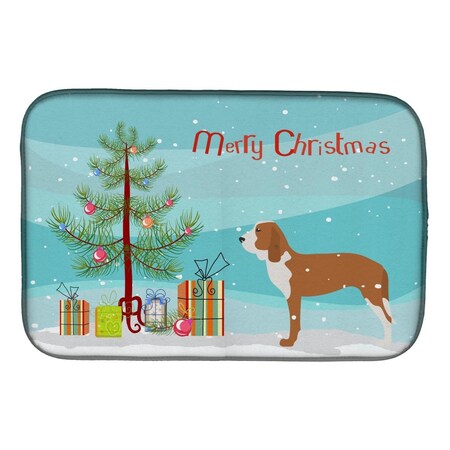 Carolines Treasures Spanish Hound Merry Christmas Tree Dish Drying Mat BB2909DDM